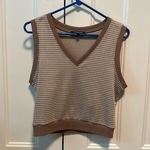 Brown and white/cream Sweater Vest